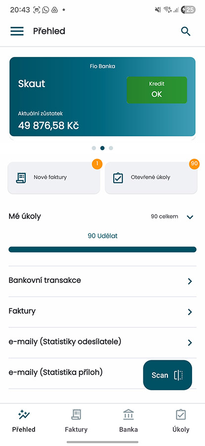 Mobilní aplikace Capitain - Přehled o podnikání v reálném čase