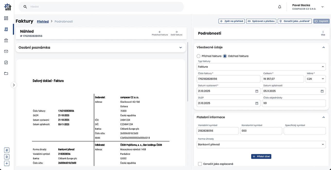 Přehled ve fakturách