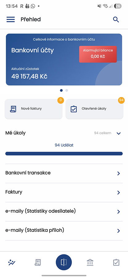 Přehled ve fakturách