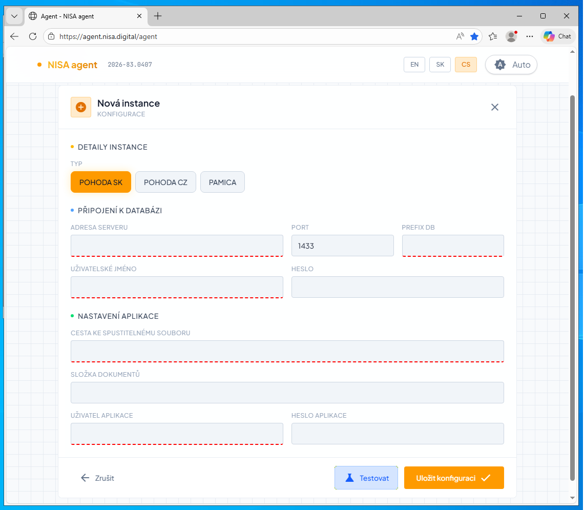Propojení Capitain s Pohodou