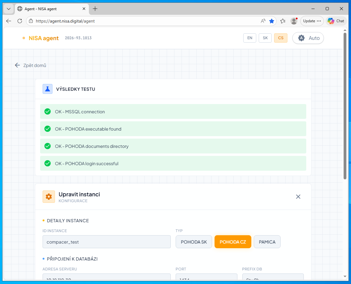 Propojení Capitain s Pohodou