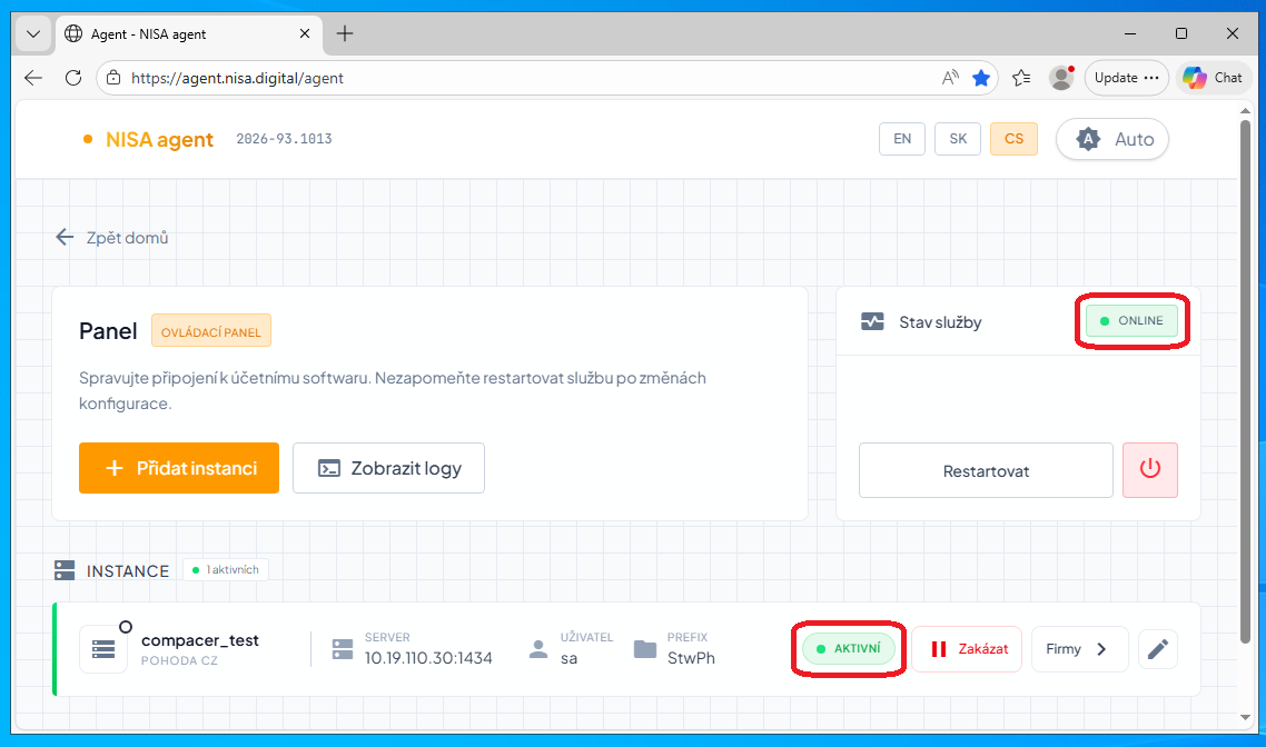Propojení Capitain s Pohodou